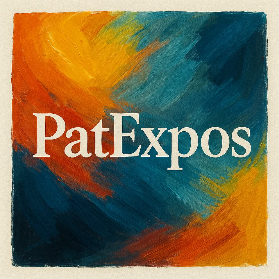 Colourful brushstrokes carrying the word PatExpos